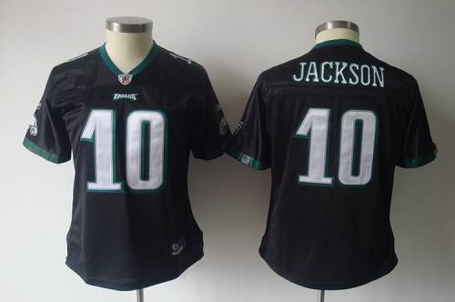 Eagles #10 DeSean Jackson Black 2011 Women's Alternate Team Color Stitched NFL Jersey - Click Image to Close